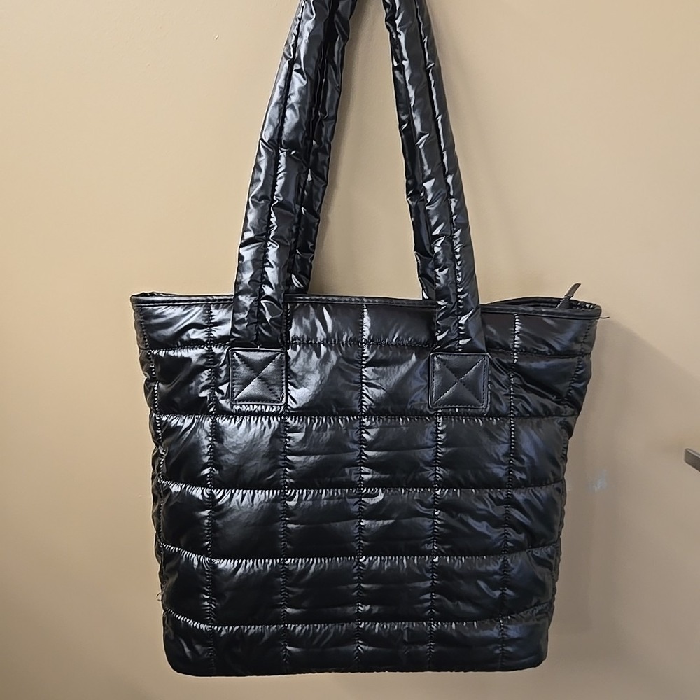 Ladies Nylon Puffer Quilted‎ Tote Purse Bag-By Nollia  14" X 18"